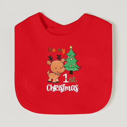 It's My First Christmas Baby Bib Christmas Vibes Bibs Newborn Red Cotton Saliva Towel Xmas Party Bib Holiday Infant Shower Gift