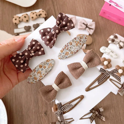8Pcs/Set Bows Floral Baby Hair Clips Hair Accessories Girls Kids Star Flower Hairpin Headdress Toddler Headwear Birthday Gifts