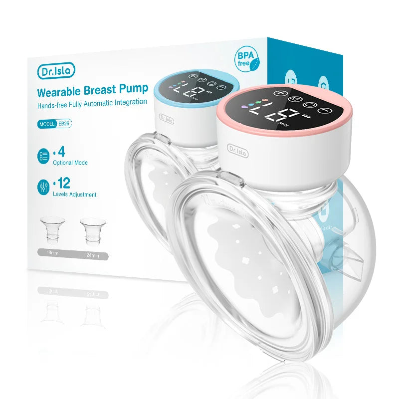 Tire-lait électrique portable MAMIJOY, 4 modes, 12 niveaux, tire-lait mains libres, silencieux et confortable, avec bride de 19/24 mm, EB26