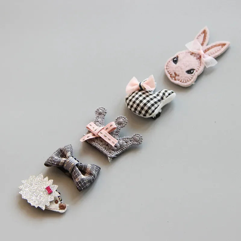 5Pcs/Set Baby Hair Clips Cute Girl Bows Crown Hair Clips Kids Child Baby Hairpins Barrettes Haarspeldjes Baby Hair Accessories