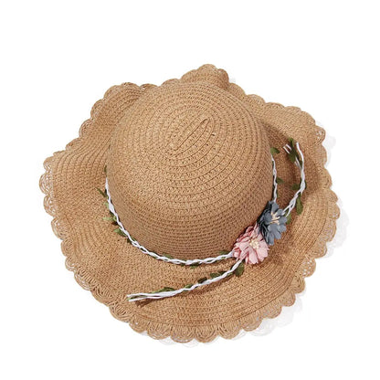 New Summer Kids Flower Caps Bag Girl Sandy Beach Hat Baby Coin Cute Weave Straw Purse Children's Messenger Backpack