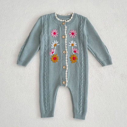 Body tricoté pour nouveau-né fille, couleur unie, ajouré, manches longues, automne, printemps, combinaison tricotée pour bébé fille
