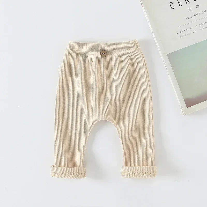 Leggings simples et solides pour bébé, pantalons skinny à rayures pour filles, pantalons slim en coton élastique pour nouveau-né, pantalons extensibles pour garçons