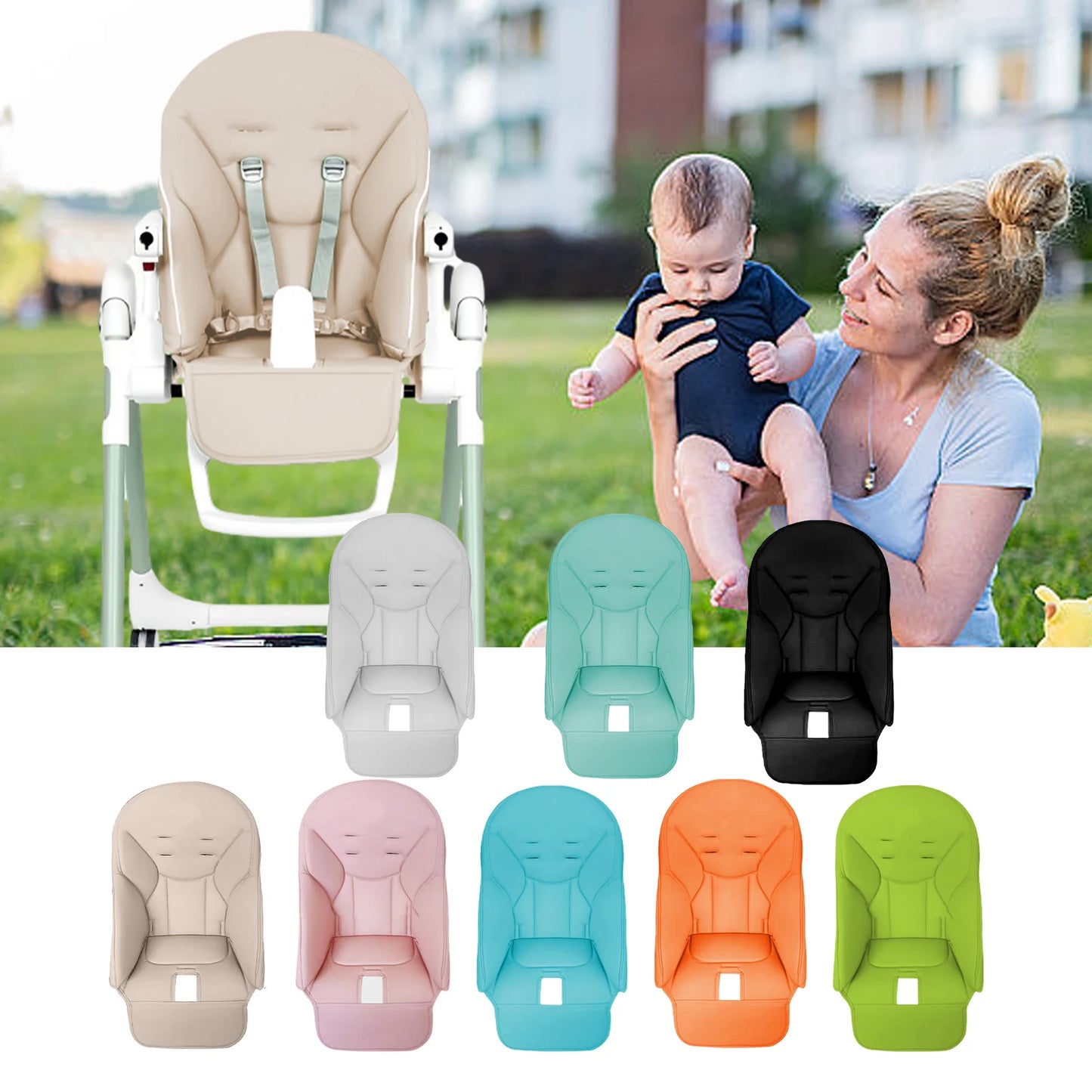 Portable Dining Chair Cover Baby PU Leather Dining Chair Pad Soft Multifunctional Seat Cover With Padding For Kids Children
