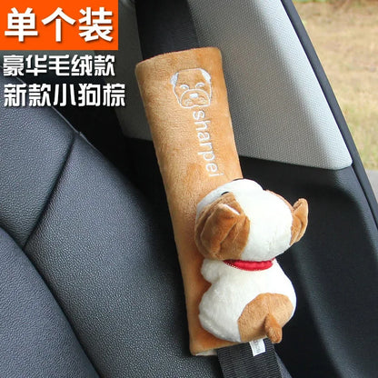 Cartoon Car Seat Belt Cover Universal Auto Seat Belt Shoulder Pad Cushion Protector Safety Protection Warm Flannel Interior Seat