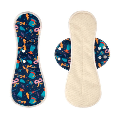 Lot de 2 serviettes hygiéniques lavables en coton pour femme, réutilisables, pour flux abondant, pour la nuit et la journée