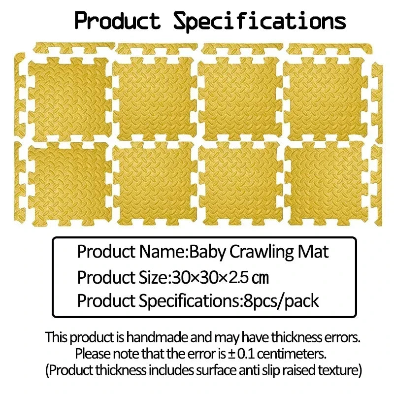 2.5CM Thick Solid Color Baby Game Mat Carpet with Puzzle Pieces for Children's Room, Play Areas, and Gym Baby Playmat  Baby Rug
