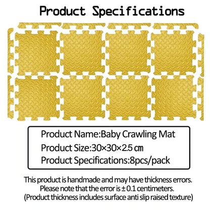 2.5CM Thick Solid Color Baby Game Mat Carpet with Puzzle Pieces for Children's Room, Play Areas, and Gym Baby Playmat  Baby Rug