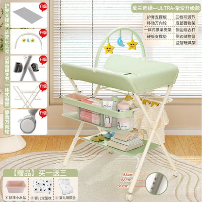 Baby Multifunctional Nursing Table, Foldable Diaper Table, Baby Bathing and Touching Table, Newborn Baby Diaper Changing Table