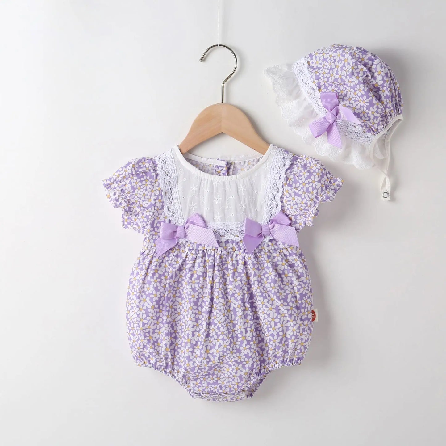 Barboteuse pour bébé fille, barboteuse à volants, col à volants, motif floral, vêtements de princesse pour nouveau-né