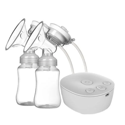 Tire-lait électrique double USB avec biberon de lait pour bébé, coussin chauffant et froid, sans BPA, tire-lait puissant
