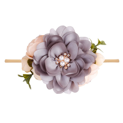 Baby Princess Flower Headband Girl's Floral Head Band Girl Flower Fontanelle Hair Dressing Headbands with big flower for party
