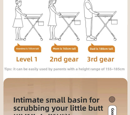 Baby Multifunctional Nursing Table, Foldable Diaper Table, Baby Bathing and Touching Table, Newborn Baby Diaper Changing Table