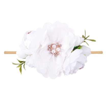 Baby Princess Flower Headband Girl's Floral Head Band Girl Flower Fontanelle Hair Dressing Headbands with big flower for party