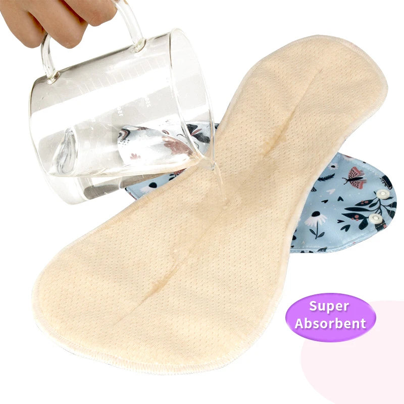 Lot de 2 serviettes hygiéniques lavables en coton pour femme, réutilisables, pour flux abondant, pour la nuit et la journée