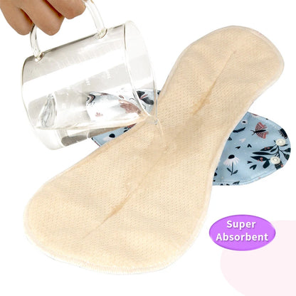 Lot de 2 serviettes hygiéniques lavables en coton pour femme, réutilisables, pour flux abondant, pour la nuit et la journée