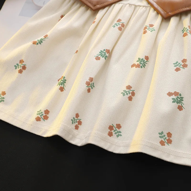 Robes pour filles, vêtements de printemps et d'automne pour bébés, robes imprimées à manches longues pour filles, vêtements tendance pour enfants