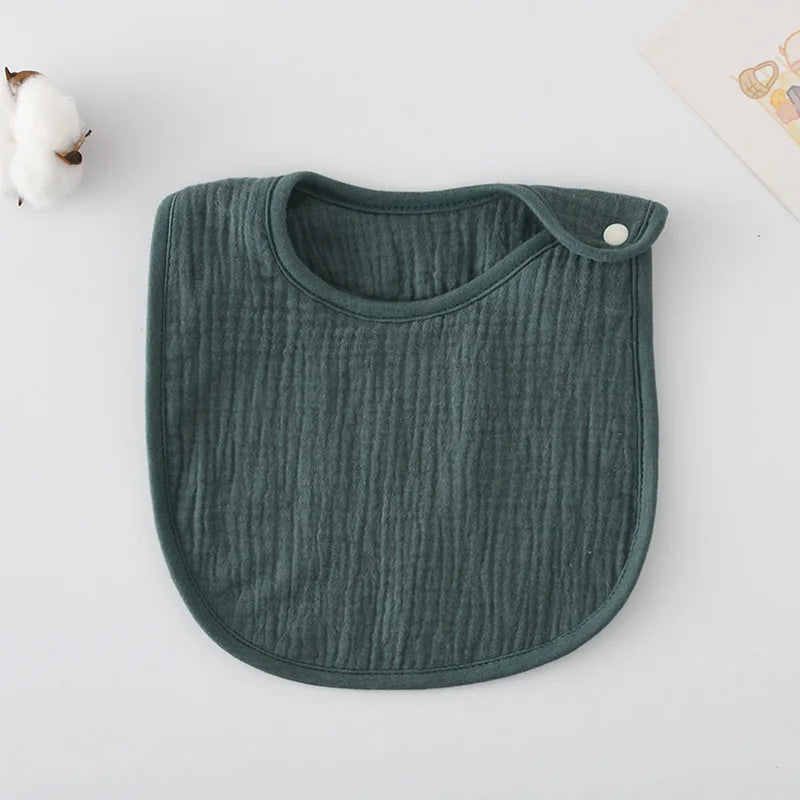 Solid Gauze U-shaped Baby Bibs New 6 Layers Cotton Saliva Towel Newborn Burp Cloths Scarf for Boy Girl Cute Feeding Drool Bib