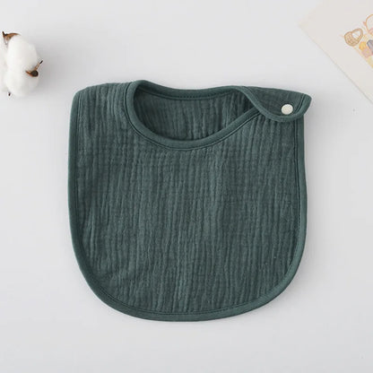 Solid Gauze U-shaped Baby Bibs New 6 Layers Cotton Saliva Towel Newborn Burp Cloths Scarf for Boy Girl Cute Feeding Drool Bib