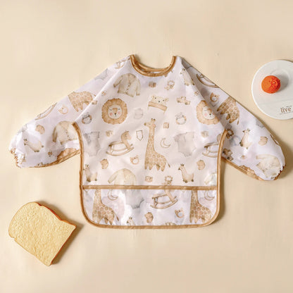 Kangobaby #My Soft Life#Waterproof Baby Long Sleeve Feeding Bib Fashion Full Body Cover