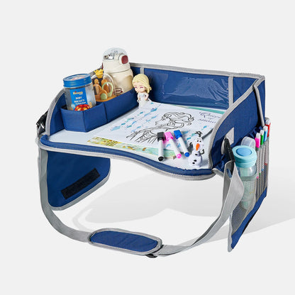 New Baby Kids Car Seat Travel Portable Drawing Board Waterproof Safety Seat Play Snack Draw Table Organizer Storeage Table