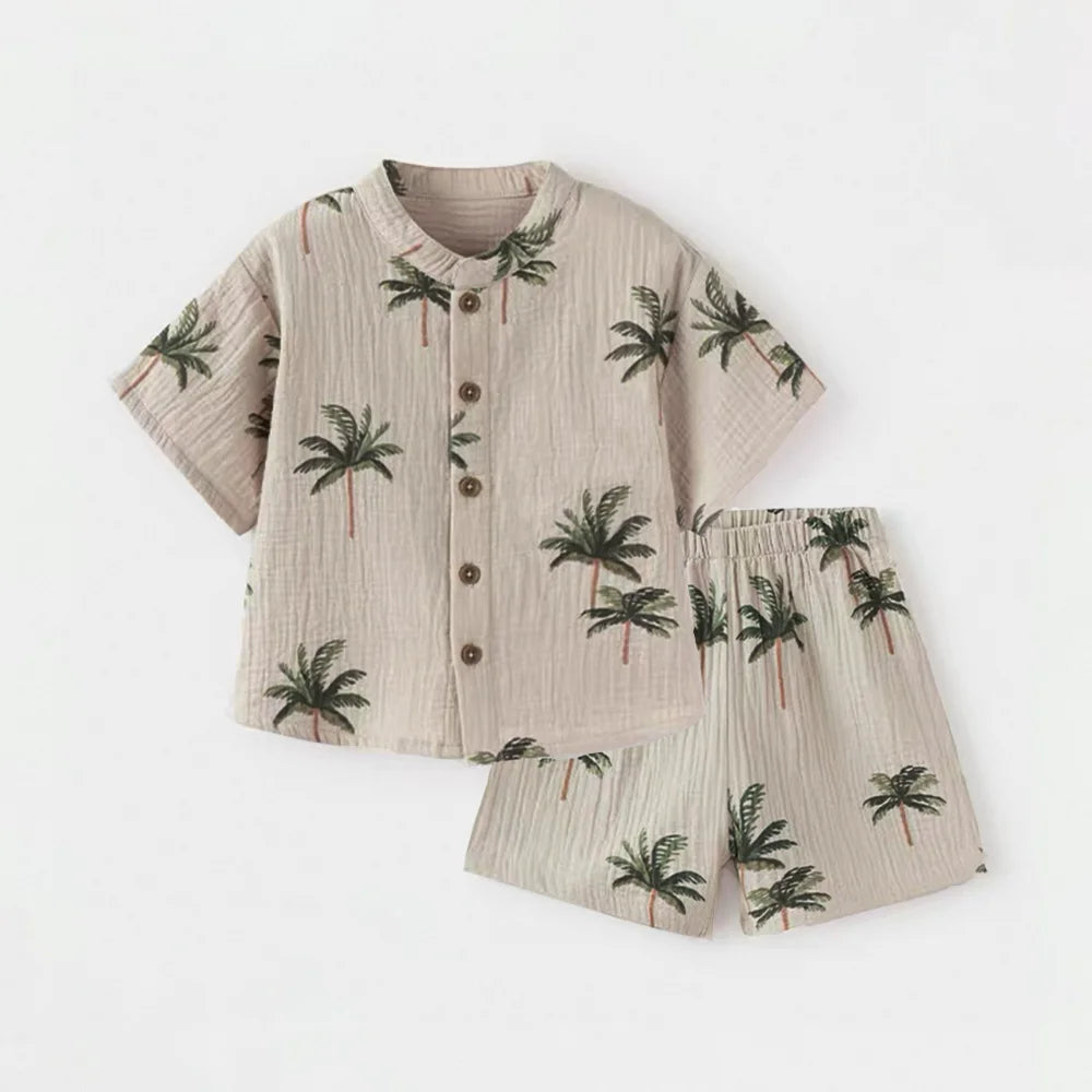 Ensemble de vêtements d'été pour bébé garçon, 2 pièces, t-shirts et shorts à manches courtes, pour bébé fille
