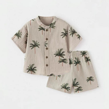 Ensemble de vêtements d'été pour bébé garçon, 2 pièces, t-shirts et shorts à manches courtes, pour bébé fille