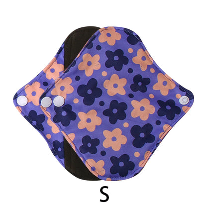 Serviettes hygiéniques en tissu, taille 18 x 18 cm, protège-slips lavables et réutilisables, avec intérieur en charbon de bambou