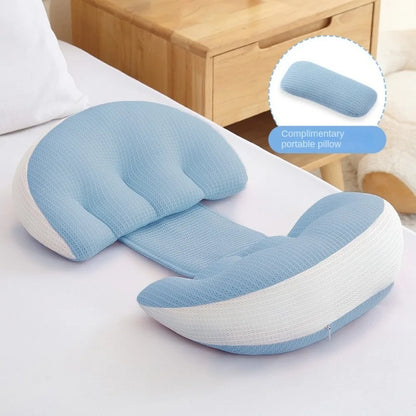 Coussin de taille pour femmes enceintes, oreiller de maternité doux en forme de U, coussin de soutien abdominal confortable, coussin de grossesse, oreiller de sommeil