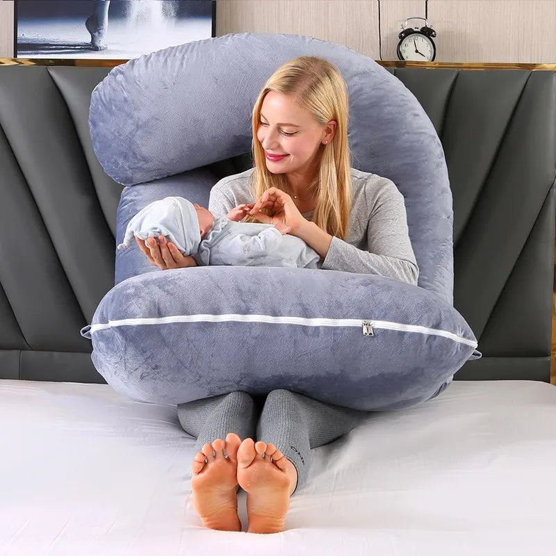 3kg 6.6lb J Pregnancy Pillow for Pregnant Women Sleep Nursing Maternity Full Body Support for Back Belly Hip Leg Removable Cover