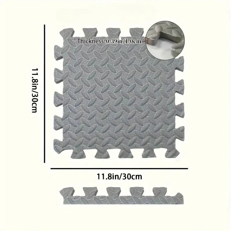 16-Piece Baby Activity Mat Leaf Pattern Anti-slip Shock-absorbing Interlocking Floor Tiles Suitable for Bedroom and Living Room