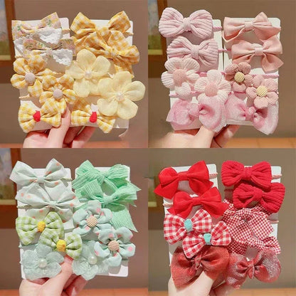 10Pcs/Set New Baby Girl Cute Colors Flower Hair Bands Ponytail Holder Chilren Soft Scrunchies Rubber Kid Hair Accessories