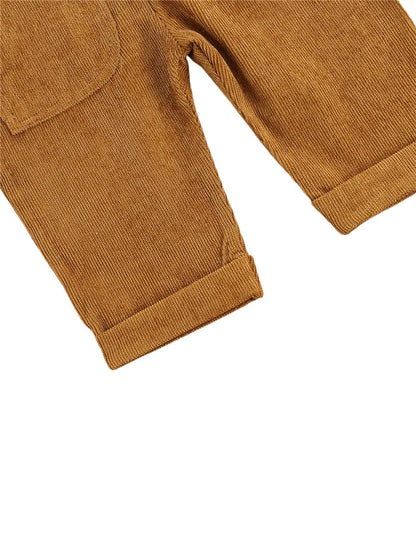 Combinaison pantalon à bretelles unisexe pour bébé de 0 à 24 mois avec boutons, couleur unie, pour tout-petits garçons et filles