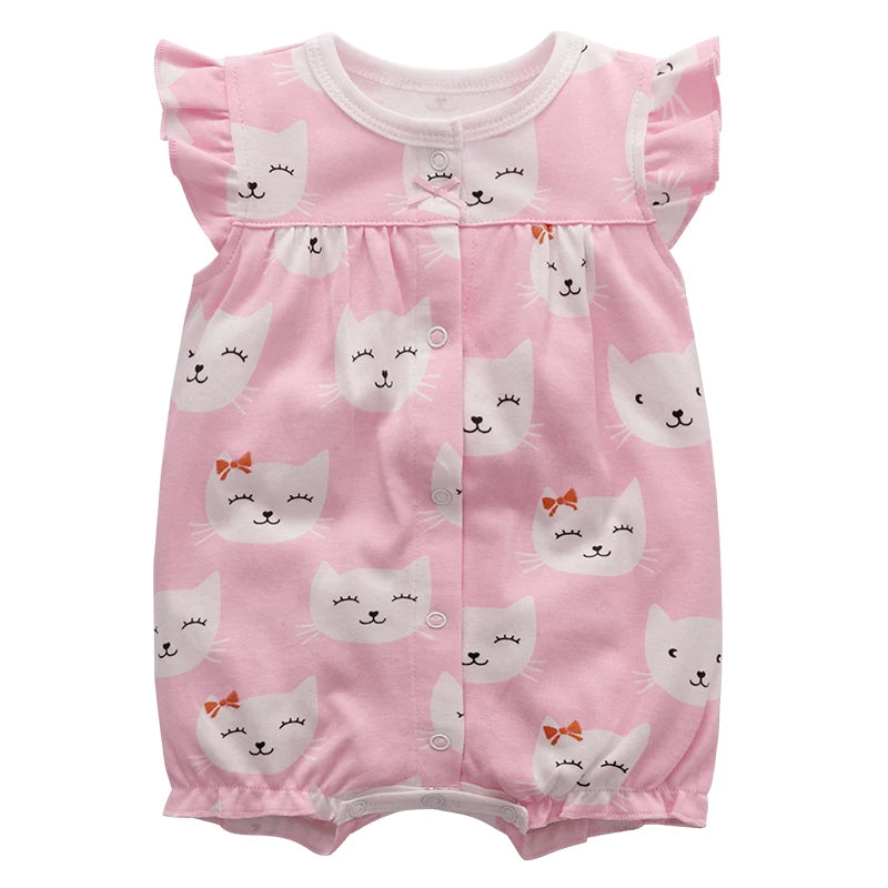 Body d'été pour nouveau-né, barboteuse pour garçons et filles, vêtements 100 % coton pur, body doux à manches courtes pour tout-petits