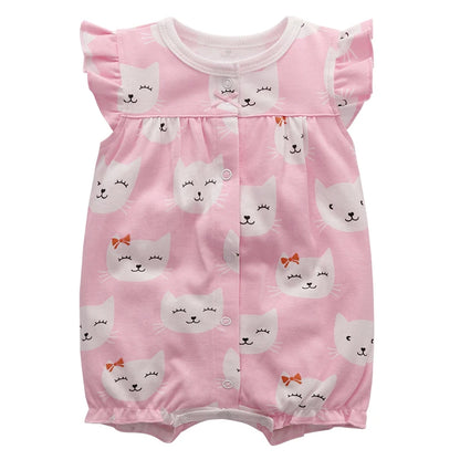 Body d'été pour nouveau-né, barboteuse pour garçons et filles, vêtements 100 % coton pur, body doux à manches courtes pour tout-petits