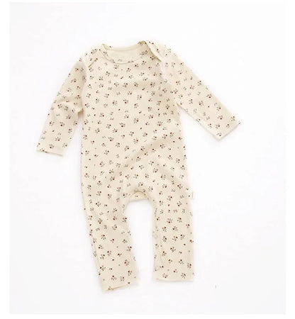 0-24M Nouveau-né Enfant bébé Garçons Filles Vêtements Printemps Imprimé Barboteuse Mignon Doux Coton Combinaison Manches Longues Coton Automne Bébé Tenue