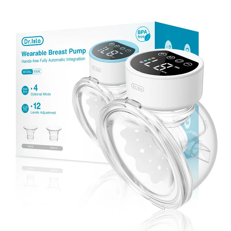 Tire-lait électrique portable MAMIJOY, 4 modes, 12 niveaux, tire-lait mains libres, silencieux et confortable, avec bride de 19/24 mm, EB26