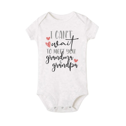 J'ai hâte de vous rencontrer grand-mère et grand-père, body pour bébé, annonce de grossesse, barboteuse, vêtements de révélation de bébé pour grands-parents