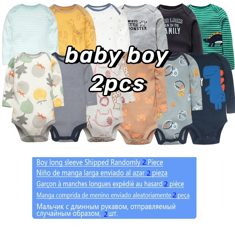 Body à manches longues pour nouveau-né, 1 à 3 pièces, 100 % coton, doux, à la mode, idéal pour une fête prénatale.