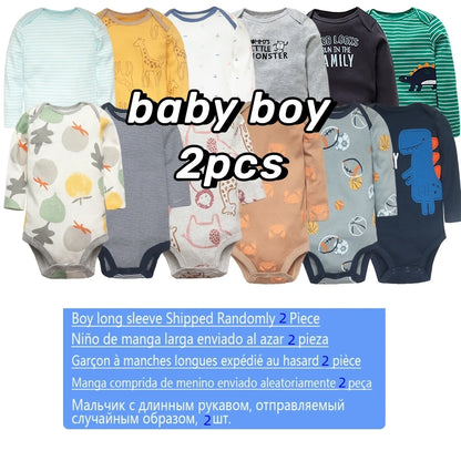Body à manches longues pour nouveau-né, 1 à 3 pièces, 100 % coton, doux, à la mode, idéal pour une fête prénatale.