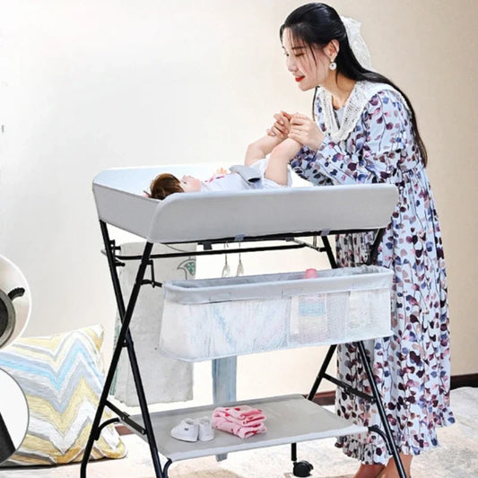 Multi-functional Baby Care Table, Newborn Baby Touch Table, Baby Diaper Changing Portable, Foldable Washable Bath Stand