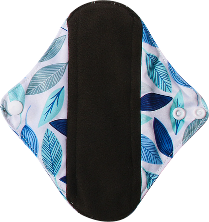 Serviettes hygiéniques en tissu, taille 18 x 18 cm, protège-slips lavables et réutilisables, avec intérieur en charbon de bambou