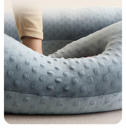 Oreiller amovible et lavable, oreiller doux pour dormir sur le côté, oreiller en forme de U pour femmes enceintes, oreiller de taille en mousse à mémoire de forme de couleur unie