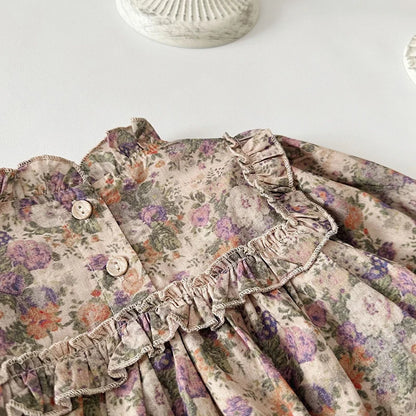 Barboteuse à manches longues pour bébé fille, nouvelle collection automne 2024, en coton imprimé, combinaison pour bébé fille de 0 à 24 mois
