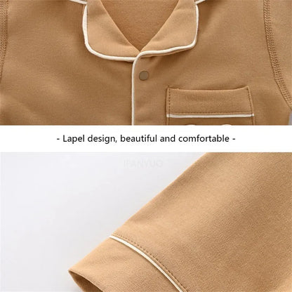 Pyjama en coton doux et respirant pour bébé, vêtements de nuit pour enfants, garçons et filles, printemps-automne