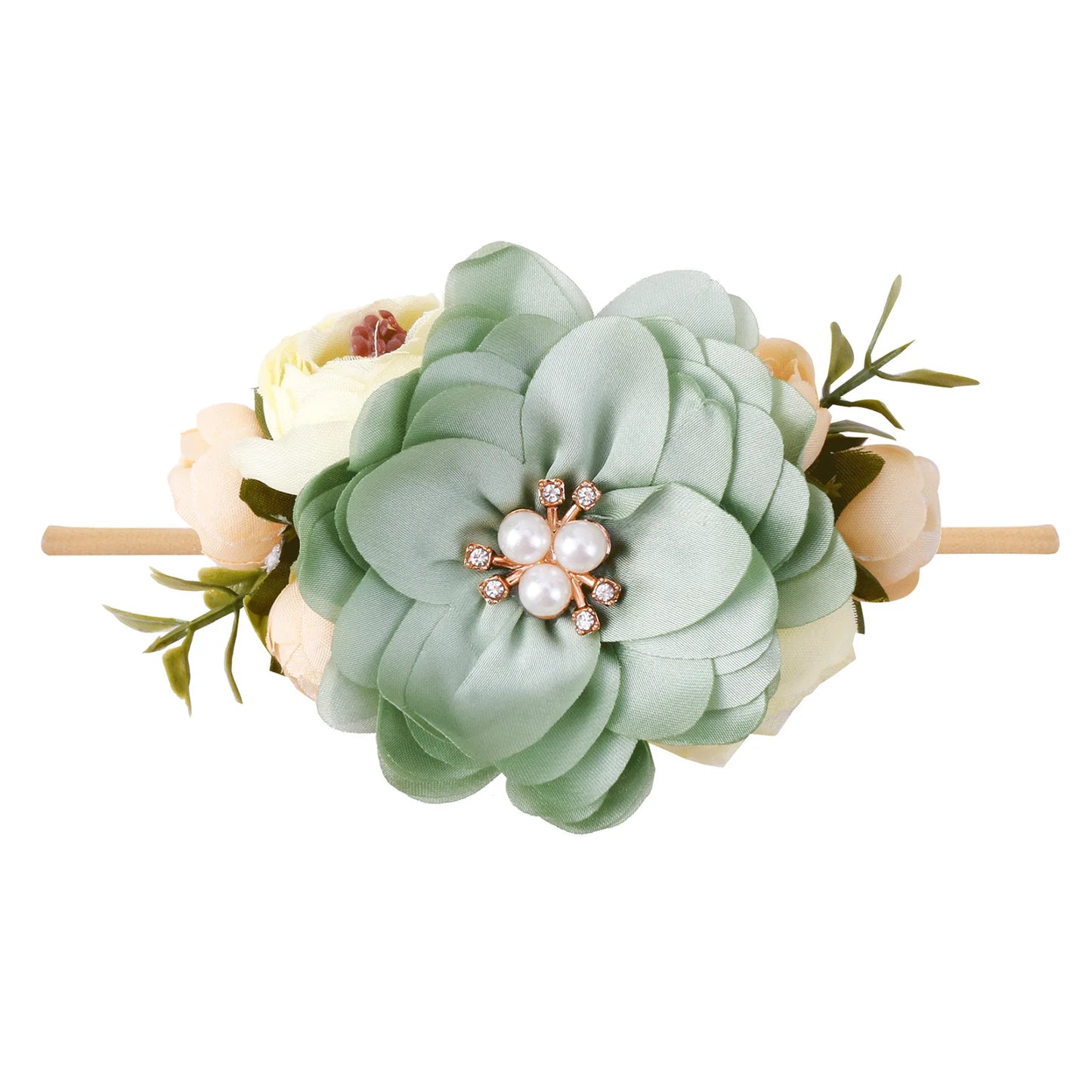 Baby Princess Flower Headband Girl's Floral Head Band Girl Flower Fontanelle Hair Dressing Headbands with big flower for party