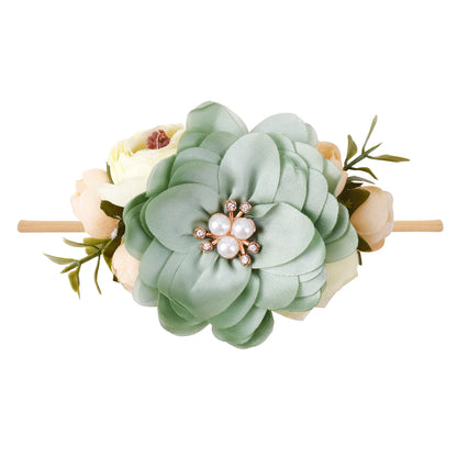 Baby Princess Flower Headband Girl's Floral Head Band Girl Flower Fontanelle Hair Dressing Headbands with big flower for party