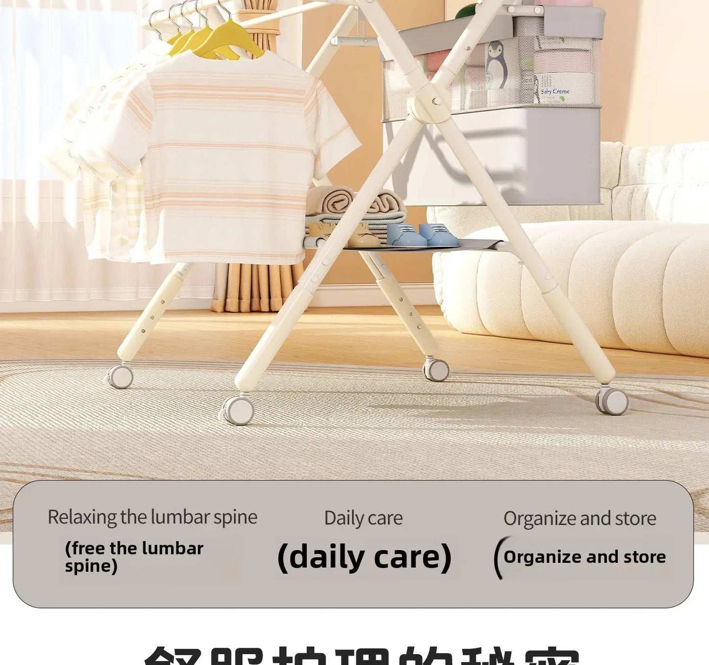 Baby Multifunctional Nursing Table, Foldable Diaper Table, Baby Bathing and Touching Table, Newborn Baby Diaper Changing Table