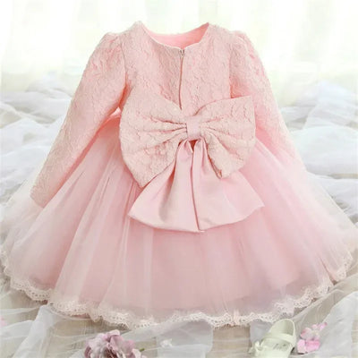 Robes de princesse à manches longues pour nouveau-né, tenue de fête, de mariage, de baptême, de fête ...