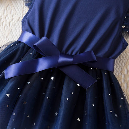 Robes d'été à pois pour filles, style coréen, jolies robes superposées, sans manches, décontractées, pour enfants de 2, 4 et 6 ans